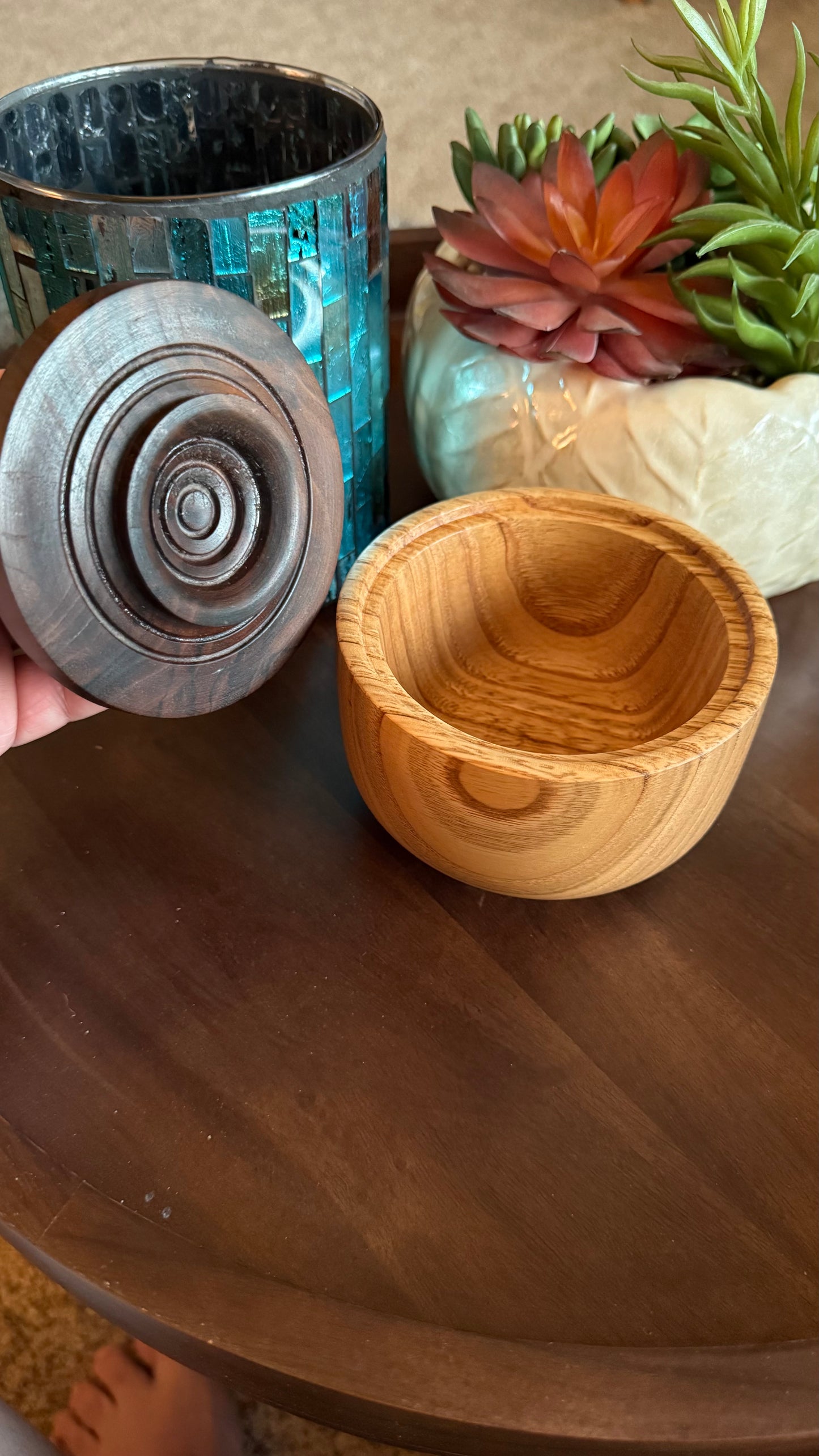Lidded Chestnut Bowl