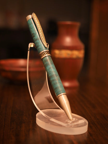 Executive Honeycomb Twist Pen - Curly Maple