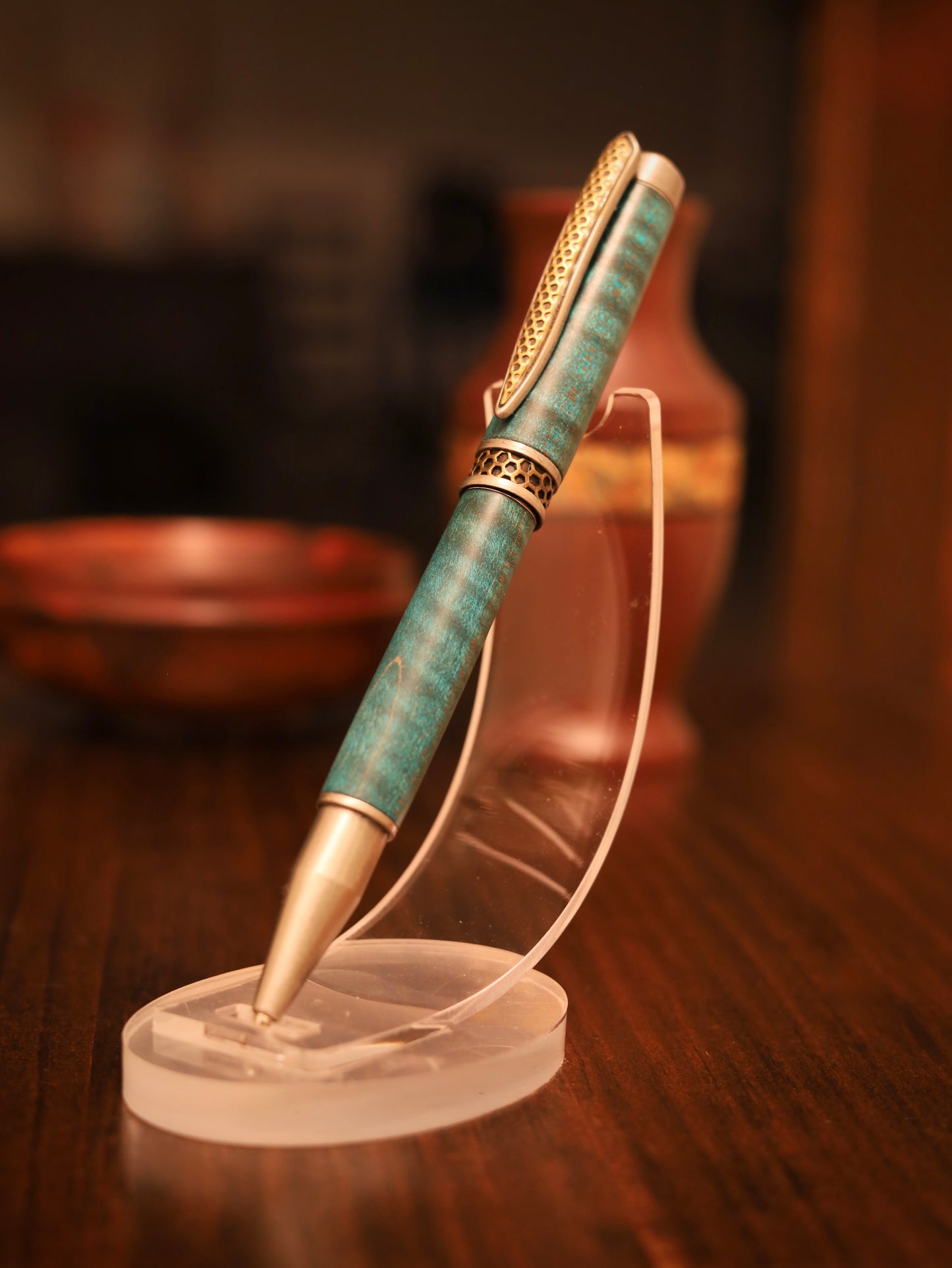Executive Honeycomb Twist Pen - Curly Maple