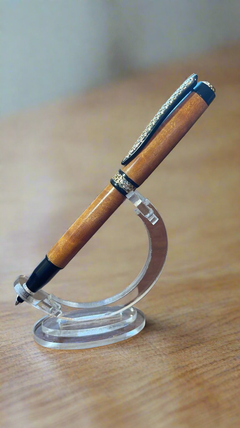 OrangeHeart Honeycomb Twist Pen with Black and Gold Accents